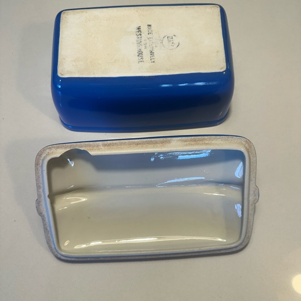 Hall Pottery Mid Century Style Refrigerator Dish, 8.5" Long Blue - Picture 7 of 9